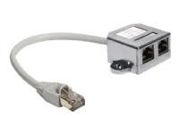 Bilde av Delock Rj45 Port Doubler - Ethernet 100base-tx-splitter - Rj-45 (hann) Til Rj-45 (4-pin) (hunn) - 15 Cm