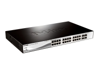 D-Link Web Smart DGS-1210-28P - Switch - Administreret - 24 x 10/100/1000 (PoE) + 4 x Gigabit SFP - desktop, monterbar på stativ - PoE