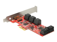 Delock - Lagringskontroller - 10 kanaler - SATA 6 Gb/s - lav profil - PCIe 2.0 x2 PC tilbehør - Kontrollere - IO-kort