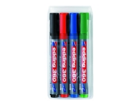 edding 360 board - Markør - for brett - svart, rød, blå, grønn - fargeblekk - 1.5-3 mm (en pakke 4) Skriveredskaper - Markør - Whiteboardmarkør