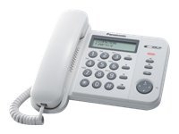 Panasonic KX-TS560FXW - Telefon med ledning med anrops-ID/samtale venter - hvit Tele & GPS - Fastnett & IP telefoner - Alle fastnett telefoner