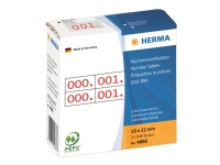 HERMA - Rød - 10 x 22 mm 2000 etikett(er) (1000 ark x 2) selvklebende nummeretiketter Papir & Emballasje - Etiketter - Manuel farget