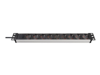 Image of brennenstuhl Premium-Alu-Line - Effektband (kan monteras i rack) - utgångskontakter: 9 - 1U - 19 - 2 m sladd - svart, aluminium