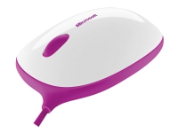 Microsoft Express Mouse - Mus - høyre- og venstrehåndet - optisk - 3 knapper - kablet - USB - hvit, rosa PC & Nettbrett - PC tilbehør - Mus