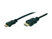ASSMANN - HDMI-kabel - 19 pin mini HDMI Type C hann til HDMI hann - 2 m - svart PC tilbehør - Kabler og adaptere - Videokabler og adaptere