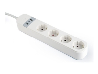 Bilde av Gembird Tsl-ps-s4u-01-w - Smart Strømstripe - Ac 230 V - 3680 Watt - Wi-fi - Inngang: Type F - Utgangskontakter: 4 (2 X Usb, 24 Pin Usb-c, Type F) - 1.5 M Kabel - Hvit