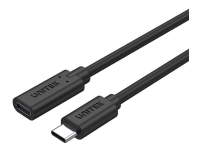 Unitek - USB-forlengelseskabel - 24 pin USB-C (hann) til 24 pin USB-C (hunn) - USB 3.2 Gen 2 / Thunderbolt 3 - 20 V - 5 A - 1 m - USB Power Delivery (100 W), 4K 60Hz støtte - svart PC tilbehør - Kabler og adaptere - Datakabler