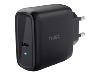 Trust Maxo - Strømadapter - 65 watt - 3 A - PD 3.0 (24 pin USB-C) - på kabel: USB-C - svart