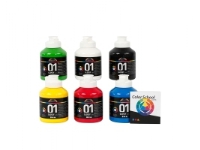 Bilde av Akrylmaling A-color 01 - Blank, 6 Flasker A 500 Ml I Forskellige Farver