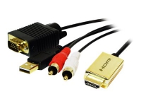 LogiLink - Video/lydkabel - HDMI hann til 15 pin D-Sub (DB-15), RCA x 2 hann - 2 m PC tilbehør - Kabler og adaptere - Videokabler og adaptere