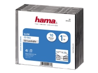 Hama - Tynn CD-oppbevaringseske - kapasitet: 1 CD - transparent svart (en pakke 10) PC-Komponenter - Harddisk og lagring - Medie oppbevaring