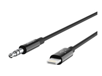 Belkin - Kabel fra Lightning til hodetelefonsjakk - Lightning hann til mini-phone stereo 3.5 mm hann - 1.83 m - svart PC tilbehør - Kabler og adaptere - Lydkabler