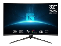MSI G32CQ5P - LED-skjerm - gaming - kurvet - 31.5 - 2560 x 1440 WQHD @ 170 Hz - VA - 250 cd/m² - 3000:1 - 1 ms - 2xHDMI, DisplayPort - metallisk sort