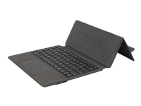4smarts Solid Pro - Tangentbord och foliefodral (tangentbordshölje) - med pekdyna - bakgrundsbelyst - trådlös - Bluetooth 5.1 LE - QWERTZ - tysk - svart tangentbord, svart fodral - detaljhandel - plastfri förpackning - för Apple 10.9-inch iPad (10:e generation)