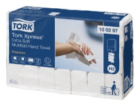 Håndklædeark Tork H2 Xpress® Premium Extra Soft Multifold hvid - (21 pakker x 100 stk.) Rengjøring - Tørking - Håndkle & Dispensere