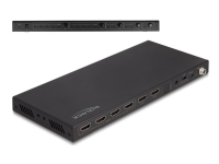 Delock - Video-/ljudomkopplare - HDMI, matrix, 4K 60 Hz, with audio extractor - 4 x 2 - skrivbordsmodell, väggmonterbar