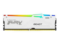 Kingston FURY Beast RGB - DDR5 - modul - 16 GB - DIMM 288-pin - 6000 MHz / PC5-48000 - CL30 - 1.4 V - ikke-bufret - on-die ECC - hvit
