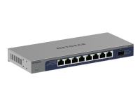 NETGEAR GS108X - Switch - ikke-styrt - 8 x 10/100/1000 + 1 x 10 Gb Ethernet SFP+ (opplink) - stasjonær, veggmonterbar PC tilbehør - Nettverk - Switcher