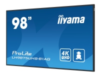 iiyama ProLite LH9875UHS-B1AG - 98 Diagonalklasse (97.5 synlig) LED-bakgrunnsbelyst LCD-skjerm - intelligent skilting - med innebygd SoC-mediespiller - Android - 4K UHD (2160p) 3840 x 2160 - svart PC tilbehør - Skjermer og Tilbehør - Digitale skilt