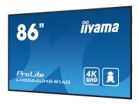 iiyama ProLite LH8664UHS-B1AG - 86 Diagonalklasse (85.6 synlig) LED-bakgrunnsbelyst LCD-skjerm - intelligent skilting - med innebygd SoC-mediespiller - Android - 4K UHD (2160p) 3840 x 2160 - svart PC tilbehør - Skjermer og Tilbehør - Digitale skilt