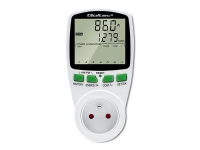 Qoltec PM0627 - Strömmätare - with history, 3680W, 16A, LCD - vit