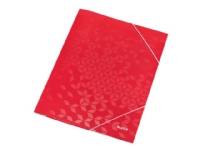 Leitz WOW - 3-fliksmappe - for A4 - kapasitet: 150 ark - patterns - rød Arkivering - Elastikmapper & Chartekker - Andre