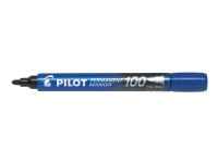 Pilot Permanent Marker 100 - Markør - permanent - blå - oljebasert blekk - 1 mm - fin Skriveredskaper - Markør - Permanenttusj