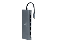 Cablexpert A-CM-COMBO8-01 - Dokkingstasjon - USB-C 3.1 - VGA, HDMI, DP - 1GbE PC & Nettbrett - Bærbar tilbehør - Portreplikator og dokking