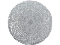 Zeller Zeller, Podkładka cut out, PCV, okrągła, srebrna, 41cm
