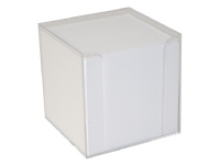 Kubusdispenser klar plast m/700 ark hvid 9,5x9,5x9,5 cm Papir & Emballasje - Blokker & Post-It - Notatbøker
