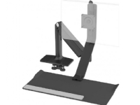 HUMANSCALE QuickStand Lite - Monteringssats (skrivbordsfäste, justerbar tangentbords- och bildskärmsarm) - för bildskärm / tangentbord - aluminium - svart (QSLBHC)