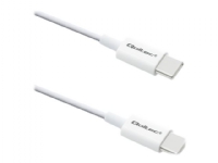 Qoltec - USB-kabel - 24 pin USB-C (hann) til 24 pin USB-C (hann) - USB 2.0 - 20 V - 3 A - 1 m - hvit PC tilbehør - Kabler og adaptere - Datakabler
