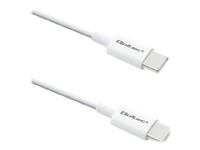 Qoltec - USB-kabel - 24 pin USB-C (hann) til 24 pin USB-C (hann) - USB 2.0 - 20 V - 3 A - 1 m - hvit