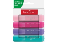 Faber-Castell Textliner 46 Pastell, 4 stk, Rosa, Rosa, Lilla, Turkis, Resirkulert plast, 1 mm, 5 mm, Vannbasert blekk Skriveredskaper - Markør - Whiteboardmarkør