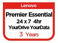 Lenovo Essential Service + YourDrive YourData + Premier Support - Utvidet serviceavtale - deler og arbeid - 3 år - på stedet - 24x7 - responstid: 4 t PC tilbehør - Servicepakker
