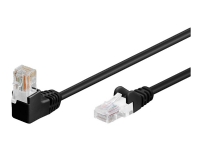 goobay - Nettverkskabel - RJ-45 (hann) til RJ-45 (hann) - 2 m - UTP - CAT 5e - 90°-kontakt, formstøpt, uten hindringer - svart