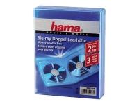 Hama Blu-ray Disc Double Jewel Case - Oppbevarings-Blu-ray Disc-cover - kapasitet: 2 Blu-ray-plater - blå (en pakke 3) PC-Komponenter - Harddisk og lagring - Medie oppbevaring