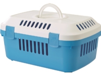 Savic Discovery compact transportbox, 33x48x23 cm,hvid/pacific blå Kjæledyr - Katt - Transport bur og poser