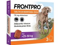 FRONTPRO Loppe- og flåtttabletter for hunder (>25-50 kg) - 3x 136mg N - A