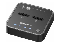 CoreParts - SSD-dockningsstation - 10 Gbps med klonfunktion, förpackningen inkluderar USB-C-kabel, nätaggregat och bruksanvisning - M.2 - SATA 6Gb/s - USB-C 3.2 (Gen 2) - svart