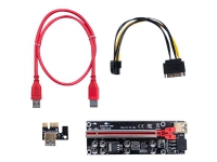 QOLTEC 55508 Riser PCI-E 1x - 16x USB 3.0 ver. 009S Plus SATA / PCI-E 6 pin