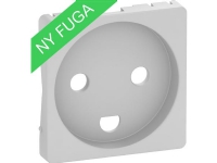 LAURITZ KNUDSEN Lock för FUGA-uttag 2-poligt 1 modul med jord med LED ljusgrå.