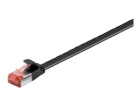goobay - Koblingskabel - RJ-45 (hann) til RJ-45 (hann) - 5 m - U/FTP, PiMF - CAT 6 - formstøpt, uten hindringer, flat - svart