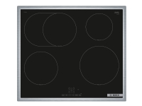Serie   4 PIF64RBB5E - Induksjonskomfyrtopp - 4 plater - Nisje - bredde: 56 cm - dybde: 49 cm - svart / rustfritt stål - med pynt av rustfritt stål