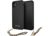 Guess Guess GUHCN61SASGBK iPhone 11 6,1 czarny/black hardcase Saffiano Chain