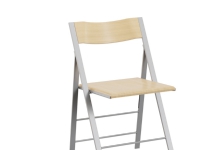 Klapstol Mini ask finér med alugrå stoleben, 2-pak