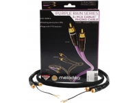 Gramofon Melodika Melodika MDPHD25 Purple Rain Black Edition Kabel 2xRCA PHONO do gramofonu z żyłą uziemiającą - 2,5m
