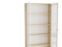 Mora Højskab med glasdøre 2100x1000x320mm grå laminat