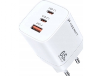 Wozinsky lader Wozinsky CGWCW 65W GaN vegglader USB-A / 2 x USB-C - hvit
