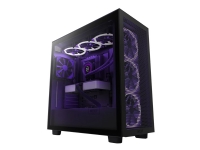 NZXT H7 Flow - Miditower - ATX - Herdet glass - ingen strømforsyning - mat sort - USB/Lyd